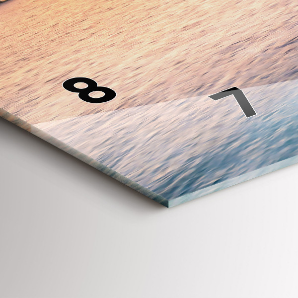 Ceas orizontale de perete din sticlă Apus de soare din Maldive