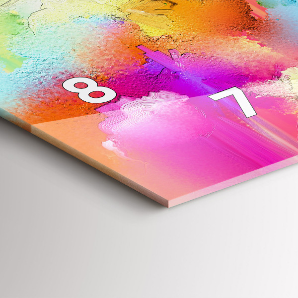 Ceas orizontale de perete din sticlă Flori abstracte