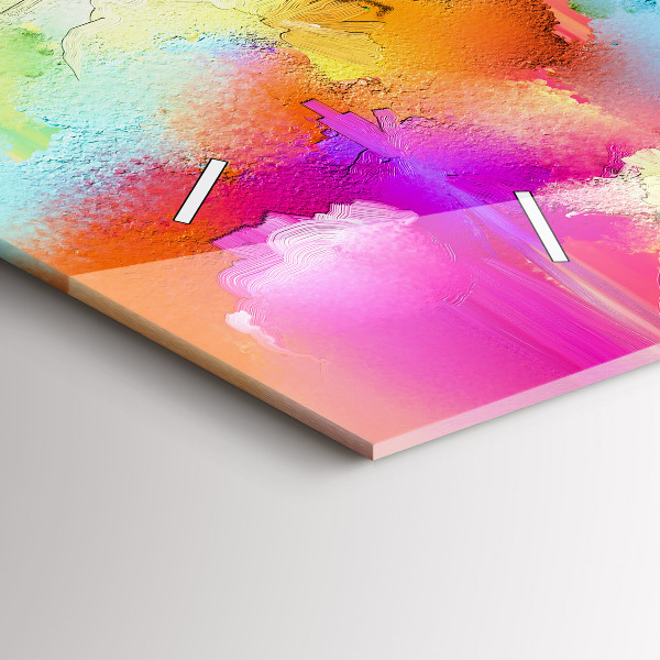 Ceas orizontale de perete din sticlă Flori abstracte