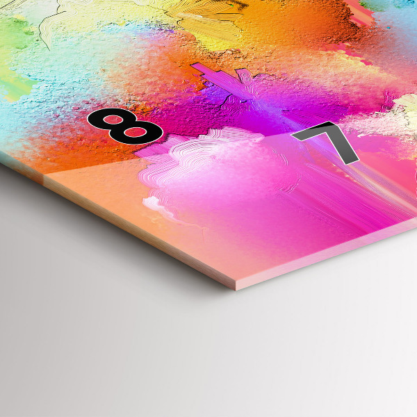 Ceas orizontale de perete din sticlă Flori abstracte