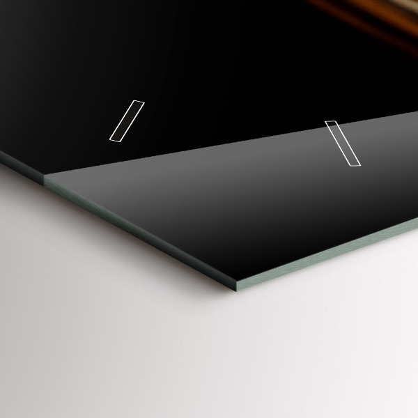 Ceas orizontale de perete din sticlă Tigru - ochi sălbatici