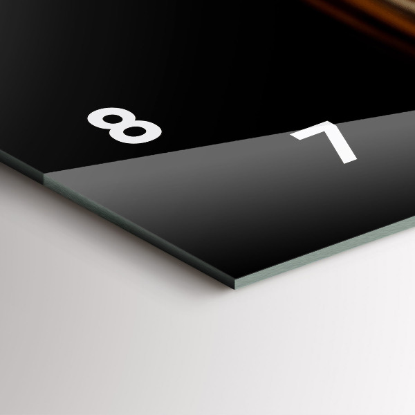 Ceas orizontale de perete din sticlă Tigru - ochi sălbatici