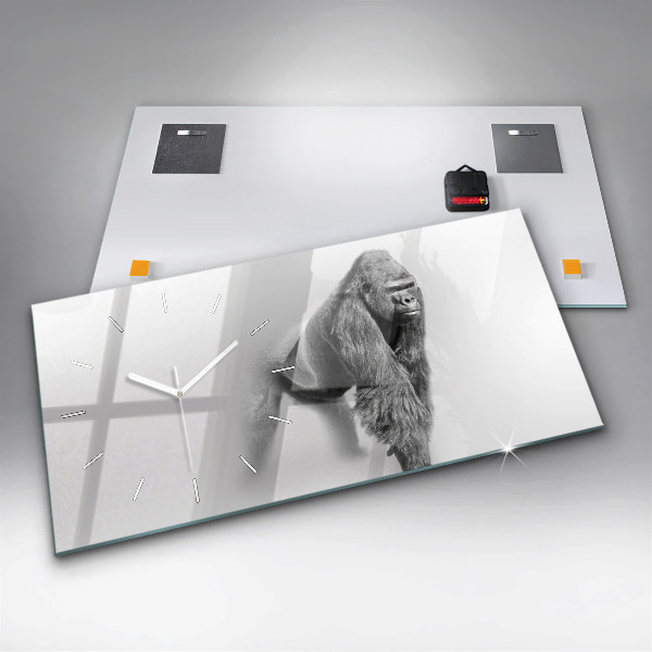 Ceas orizontale de perete din sticlă Colecție de artă animale