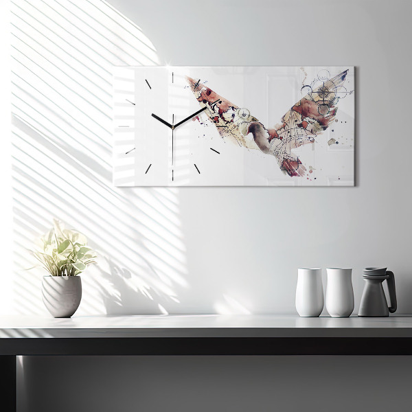 Ceas orizontale de perete din sticlă Vedere abstractă