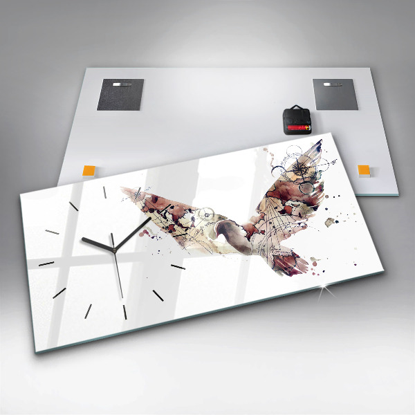 Ceas orizontale de perete din sticlă Vedere abstractă