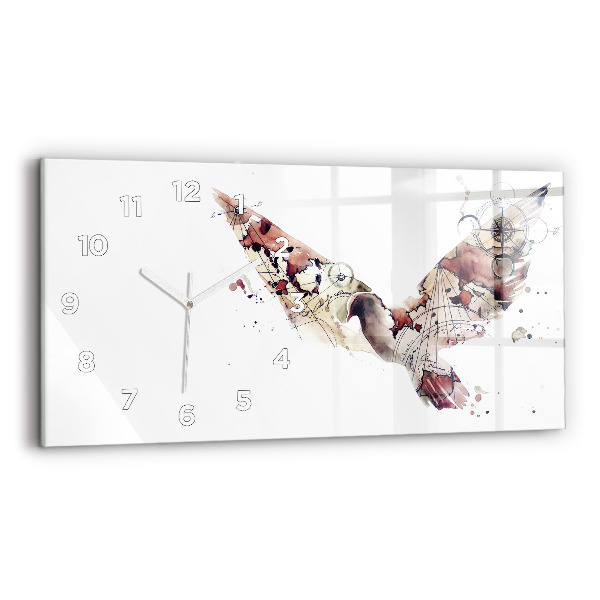 Ceas orizontale de perete din sticlă Vedere abstractă