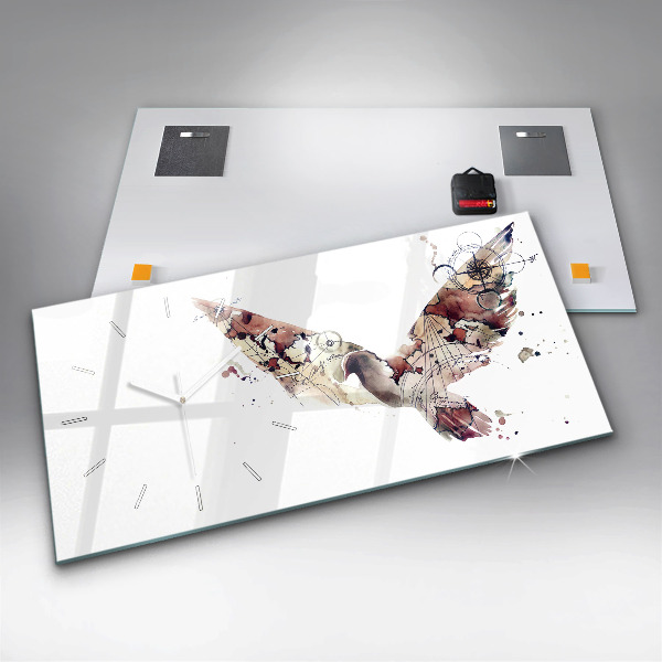 Ceas orizontale de perete din sticlă Vedere abstractă