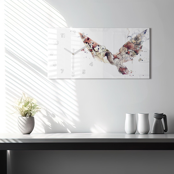 Ceas orizontale de perete din sticlă Vedere abstractă