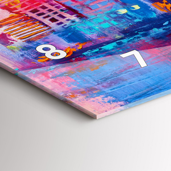 Ceas orizontale de perete din sticlă Abstracția zgârie-norilor