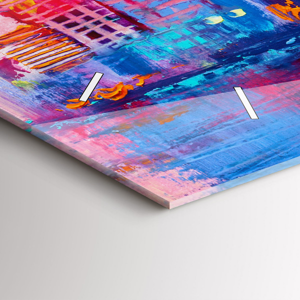 Ceas orizontale de perete din sticlă Abstracția zgârie-norilor