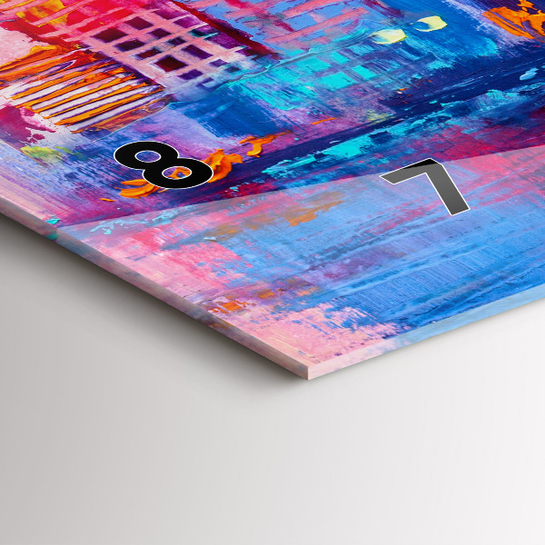 Ceas orizontale de perete din sticlă Abstracția zgârie-norilor