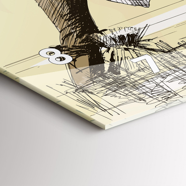 Ceas orizontale de perete din sticlă Femeie care culege orez