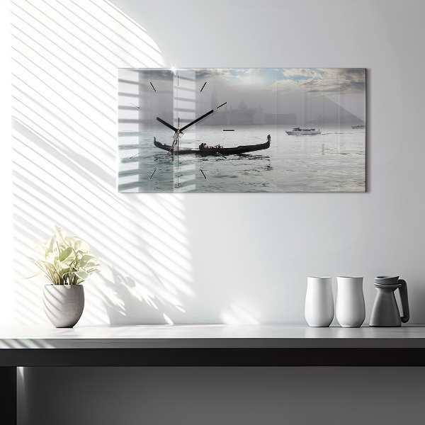 Ceas orizontale de perete din sticlă Gondola Veneția