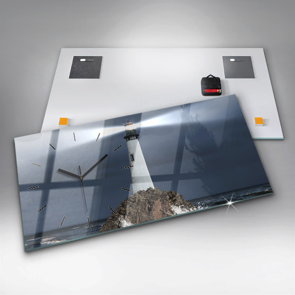 Ceas orizontale de perete din sticlă Far