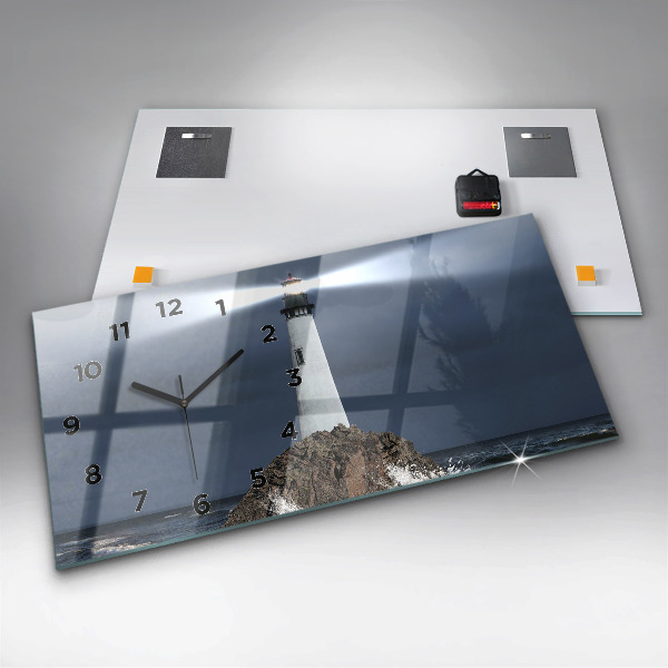 Ceas orizontale de perete din sticlă Far