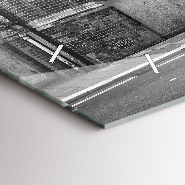 Ceas orizontale de perete din sticlă Autobuz roșu cu etaj