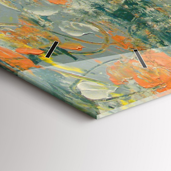 Ceas orizontale de perete din sticlă Poziția elefantului pictat