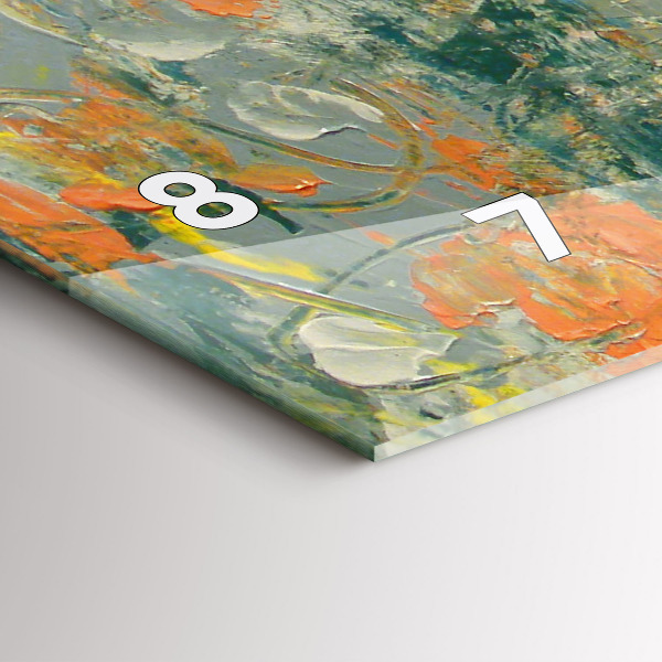 Ceas orizontale de perete din sticlă Poziția elefantului pictat