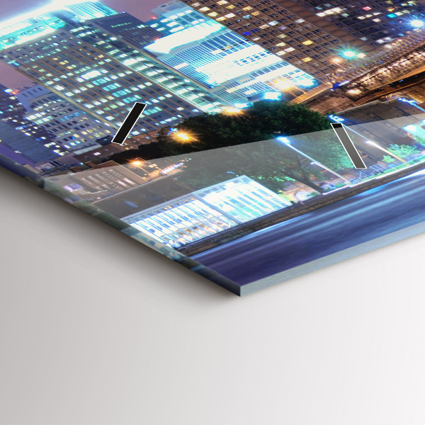 Ceas orizontale de perete din sticlă Podul Brooklyn și East River