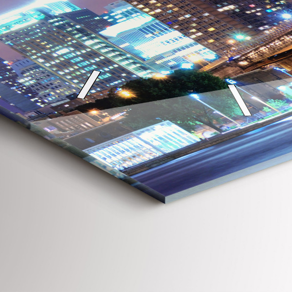 Ceas orizontale de perete din sticlă Podul Brooklyn și East River