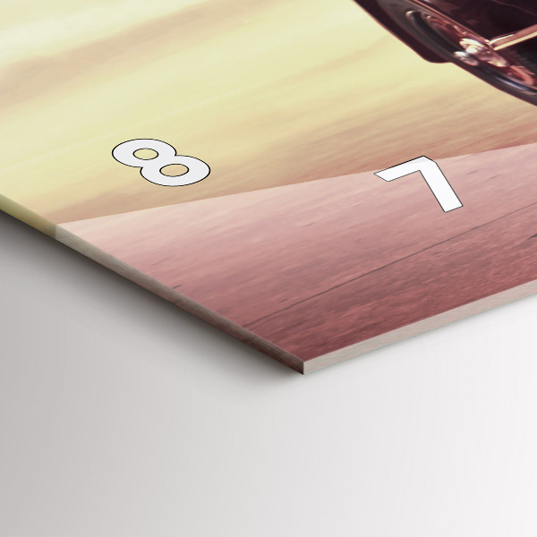 Ceas orizontale de perete din sticlă Mașină în stil vintage