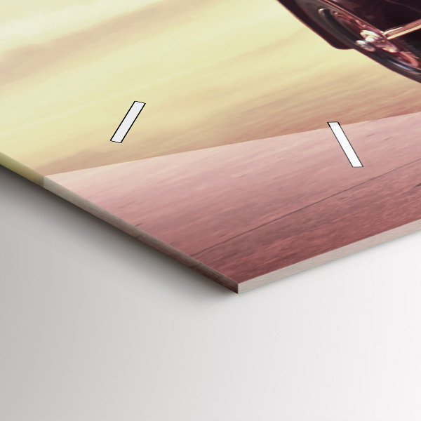 Ceas orizontale de perete din sticlă Mașină în stil vintage