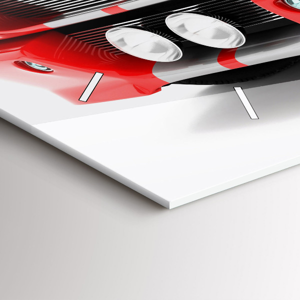 Ceas orizontale de perete din sticlă Mașină sport