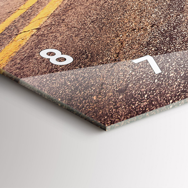 Ceas orizontale de perete din sticlă Route 66 SUA