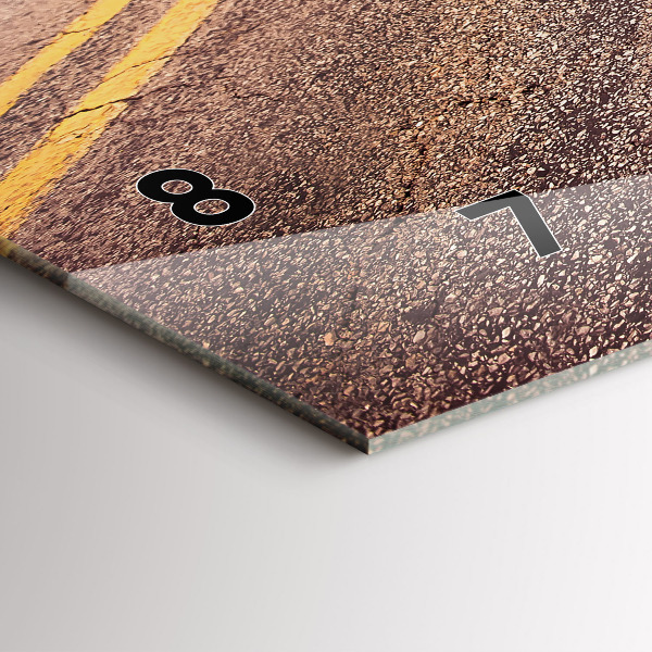 Ceas orizontale de perete din sticlă Route 66 SUA