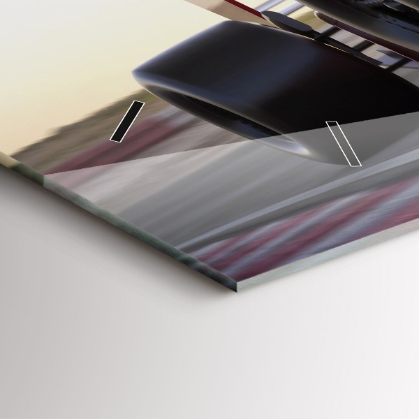 Ceas orizontale de perete din sticlă Mașină sport de curse