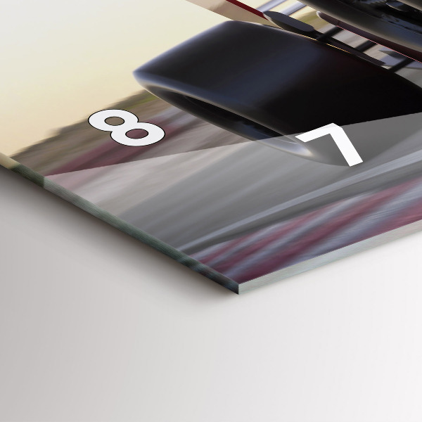 Ceas orizontale de perete din sticlă Mașină sport de curse