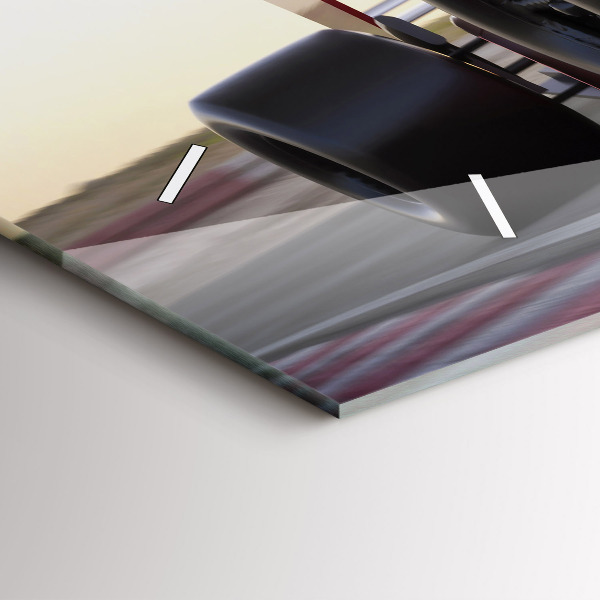 Ceas orizontale de perete din sticlă Mașină sport de curse