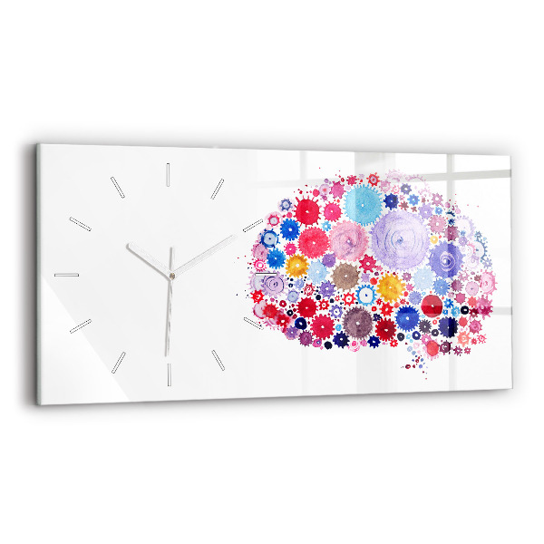 Ceas orizontale de perete din sticlă Ilustrație abstractă colorată