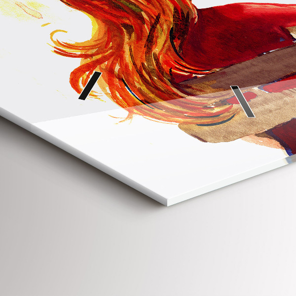 Ceas orizontale de perete din sticlă Peisaj de toamnă