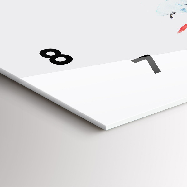 Ceas orizontale de perete din sticlă Tucan în iarbă