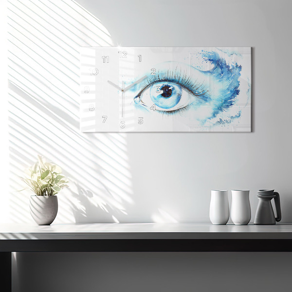 Ceas orizontale de perete din sticlă Ochi de mare