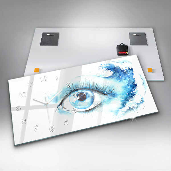 Ceas orizontale de perete din sticlă Ochi de mare