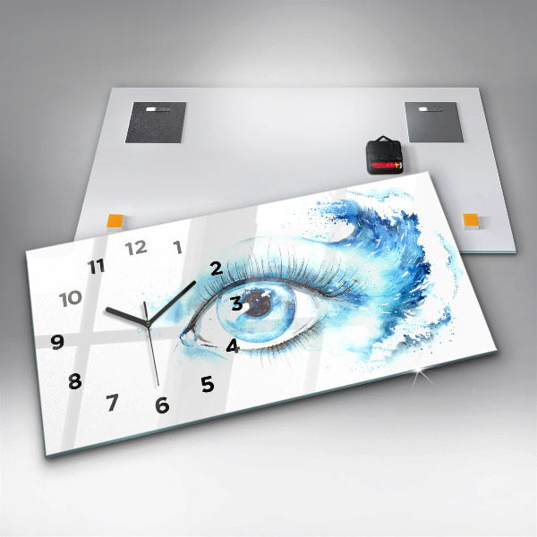 Ceas orizontale de perete din sticlă Ochi de mare