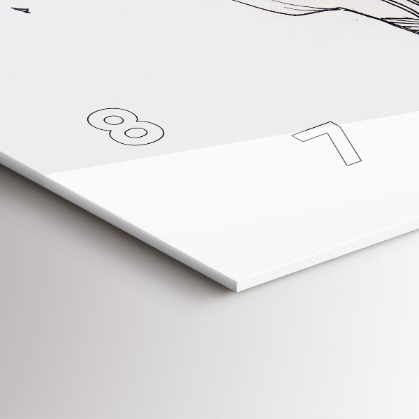 Ceas orizontale de perete din sticlă Desen sărut de dragoste