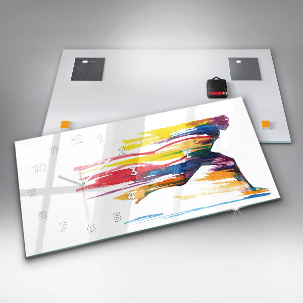 Ceas orizontale de perete din sticlă Ilustrație de alergător