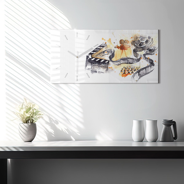 Ceas orizontale de perete din sticlă Cinematografia camerei