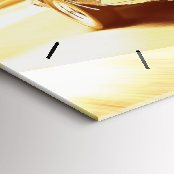 Ceas orizontale de perete din sticlă Mașină veche clasică