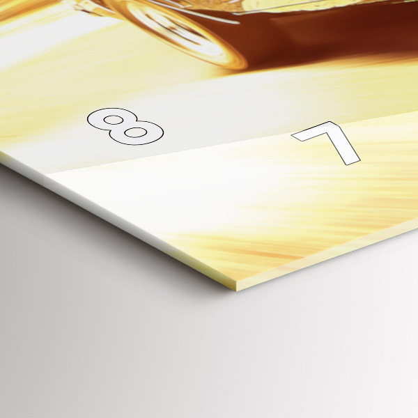 Ceas orizontale de perete din sticlă Mașină veche clasică