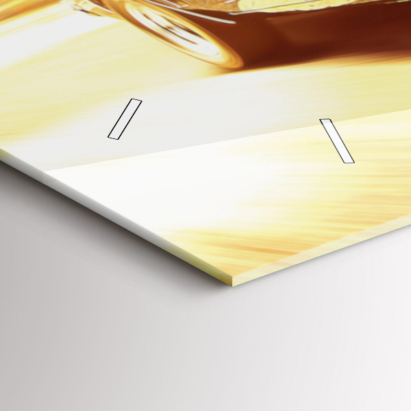 Ceas orizontale de perete din sticlă Mașină veche clasică