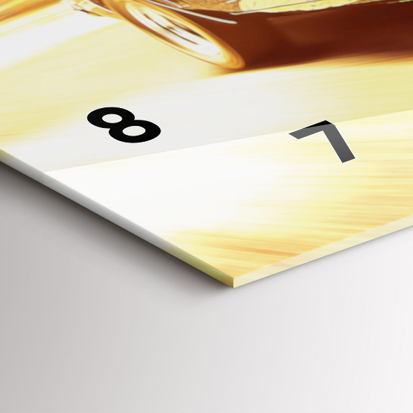 Ceas orizontale de perete din sticlă Mașină veche clasică