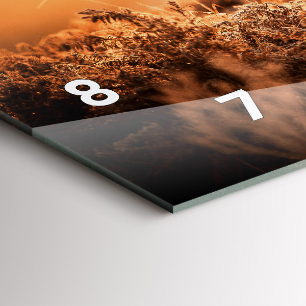 Ceas orizontale de perete din sticlă Căprioare la răsărit