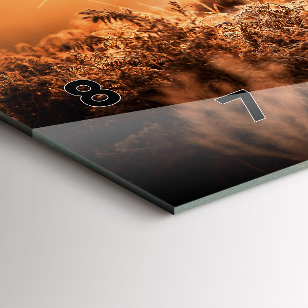 Ceas orizontale de perete din sticlă Căprioare la răsărit