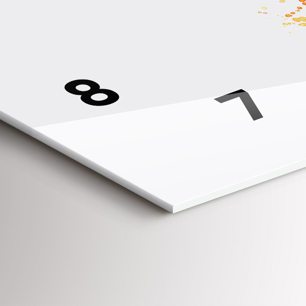 Ceas orizontale de perete din sticlă Bicicleta pictata