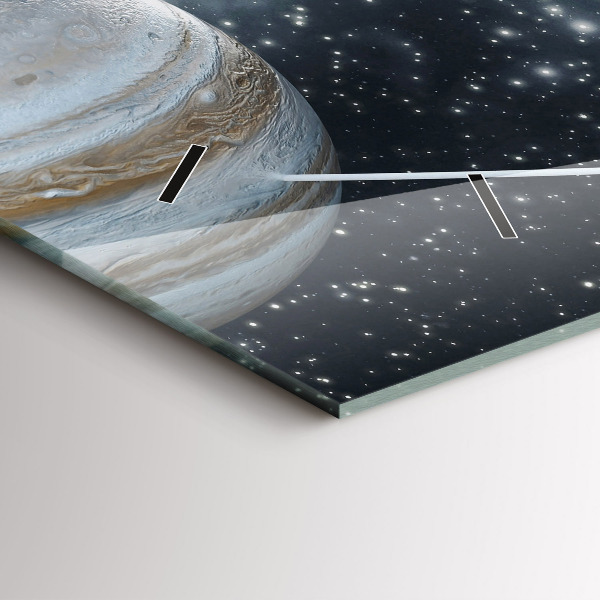 Ceas orizontale de perete din sticlă Sistemul solar