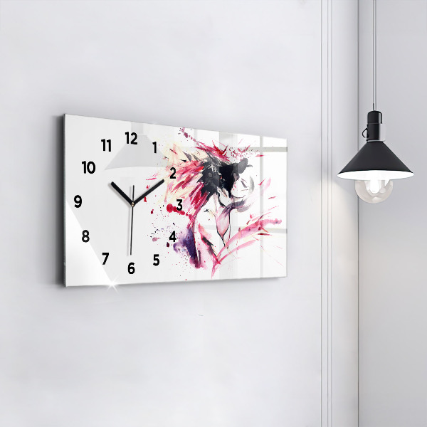 Ceas orizontale de perete din sticlă Abstracția iubitorilor